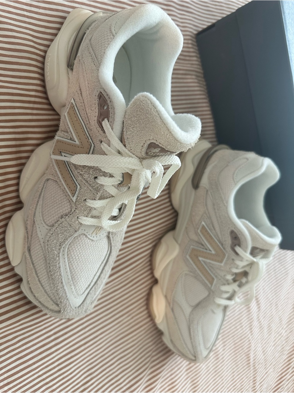 New Balance 9060 Beige White Sneakers - Picture 2 of 10